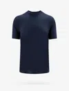 Giorgio Armani Wool Jersey Crew-neck T-shirt With A Striped Motif In Blue