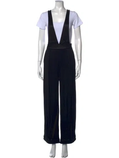 Pre-owned Giorgio Armani V-neck Jumpsuit In Blue