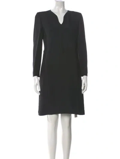 Pre-owned Giorgio Armani V-neck Knee-length Dress In Black
