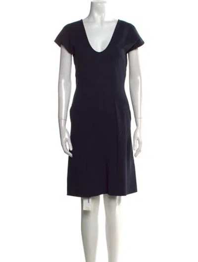 Pre-owned Giorgio Armani V-neck Knee-length Dress In Black