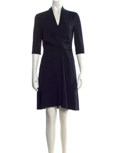 Pre-owned Giorgio Armani V-neck Knee-length Dress In Black