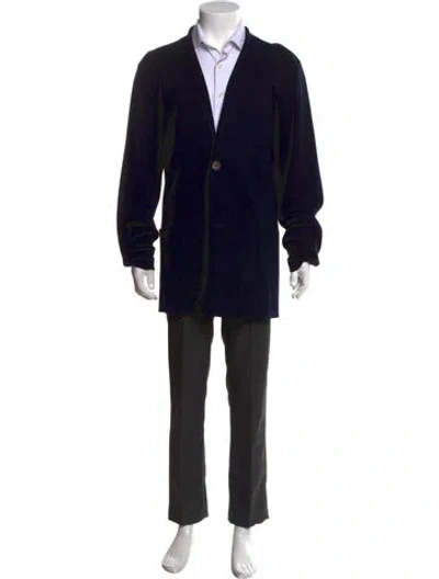 Pre-owned Giorgio Armani V-neck Long Sleeve Cardigan In Black