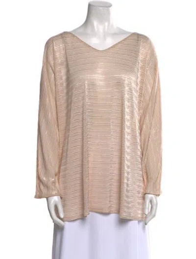 Pre-owned Giorgio Armani V-neck Long Sleeve Tunic In Neutral