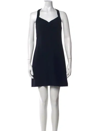 Pre-owned Giorgio Armani V-neck Mini Dress In Black