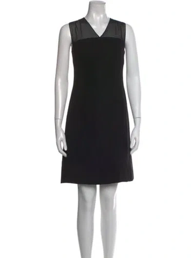 Pre-owned Giorgio Armani V-neck Mini Dress In Black