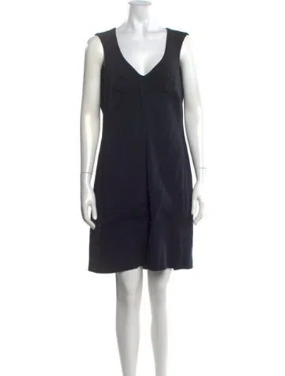 Pre-owned Giorgio Armani V-neck Mini Dress In Blue