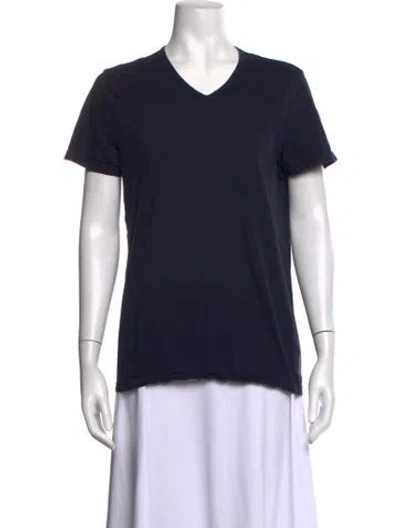 Pre-owned Giorgio Armani V-neck Short Sleeve T-shirt In Grey