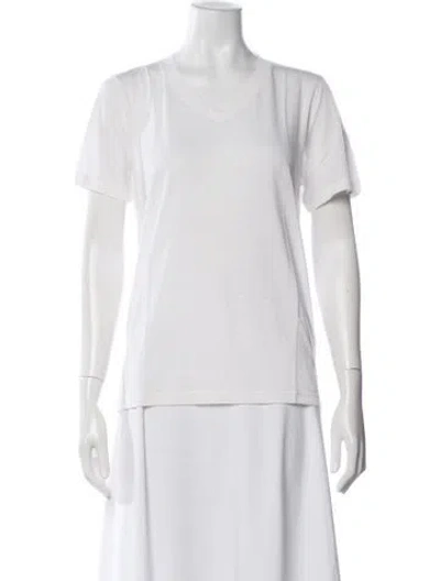 Pre-owned Giorgio Armani V-neck Short Sleeve T-shirt In Neutrals