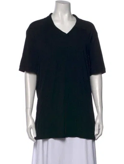 Pre-owned Giorgio Armani V-neck Short Sleeve T-shirt W/ Tags In Black