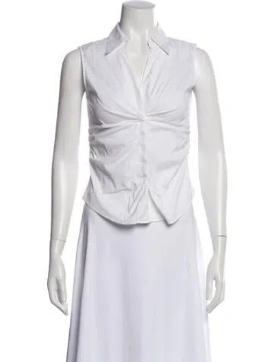 Pre-owned Giorgio Armani V-neck Sleeveless Blouse In White