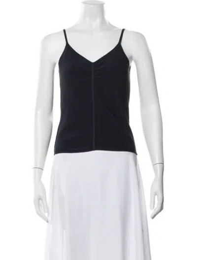 Pre-owned Giorgio Armani V-neck Sleeveless Top In Gray