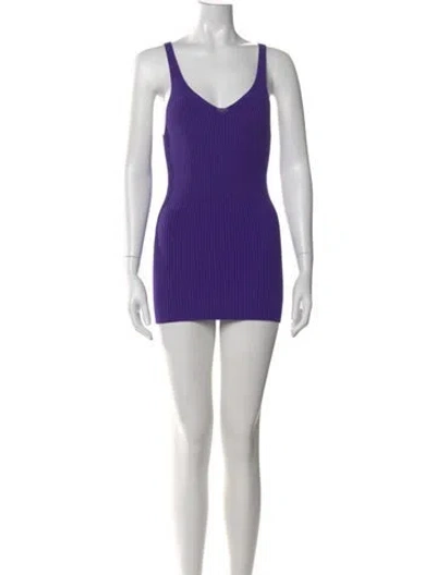 Pre-owned Giorgio Armani V-neck Sleeveless Top In Purple