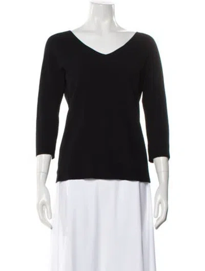 Pre-owned Giorgio Armani V-neck Sweater In Black