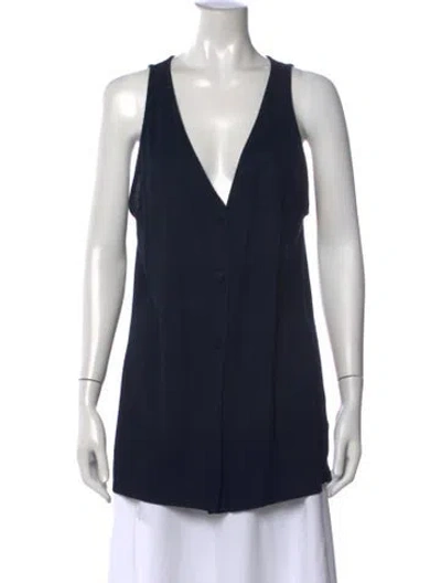 Pre-owned Giorgio Armani V-neck Sweater In Blue