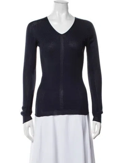Pre-owned Giorgio Armani V-neck Sweater In Blue