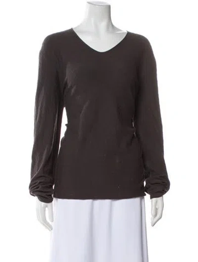 Pre-owned Giorgio Armani V-neck Sweater In Gray