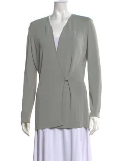 Pre-owned Giorgio Armani V-neck Sweater In Green