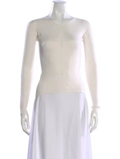 Pre-owned Giorgio Armani V-neck Sweater In Neutral