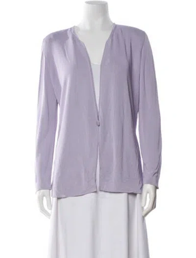 Pre-owned Giorgio Armani V-neck Sweater In Purple