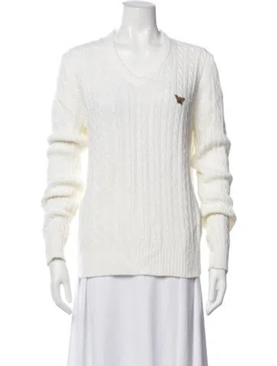 Pre-owned Giorgio Armani V-neck Sweater In White