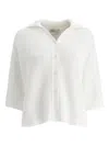 Giorgio Armani Waffle-knit Collared Cardigan In White