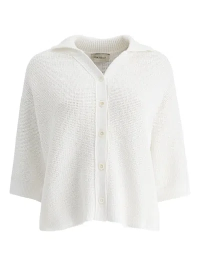 Giorgio Armani Waffle-knit Collared Cardigan In White