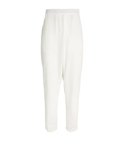 Giorgio Armani Waffle-knit Elasticated-waist Trousers In White