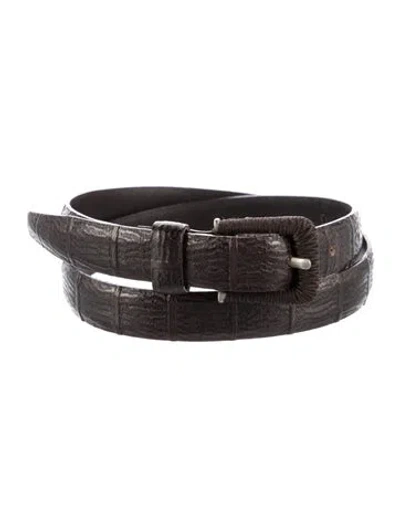 Pre-owned Giorgio Armani Waist Belt Skinny Waist Belt In Brown