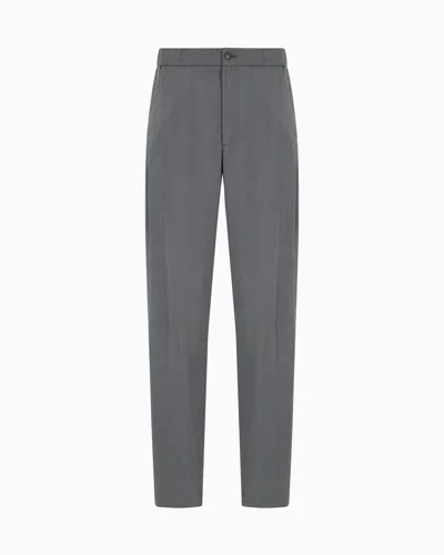 Giorgio Armani Washed, Silk-blend, Single-pleat Trousers In Gray