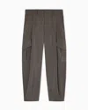 Giorgio Armani Washed, Silk-blend, Single-pleat Trousers In Gray