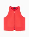 Giorgio Armani Washed Silk Crêpe Waistcoat In Red
