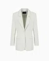 Giorgio Armani Washed Silk Single-breasted Jacket In Gray