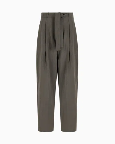 Giorgio Armani Washed Silk Single-dart Trousers