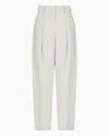 Giorgio Armani Washed Silk Single-dart Trousers In Grey
