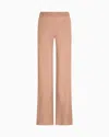 Giorgio Armani Washed Viscose And Silk Flared Trousers In Orange