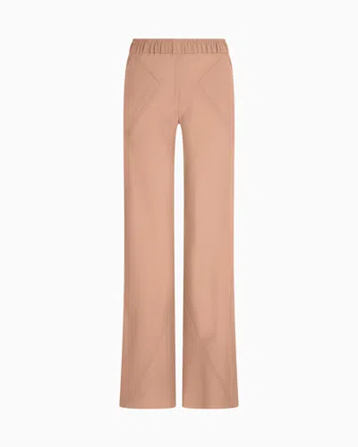 Giorgio Armani Washed Viscose And Silk Flared Trousers In Pink