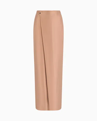 Giorgio Armani Washed Viscose And Silk Long Skirt