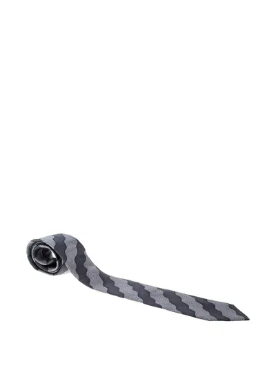 Pre-owned Giorgio Armani Wave-pattern Silk Tie