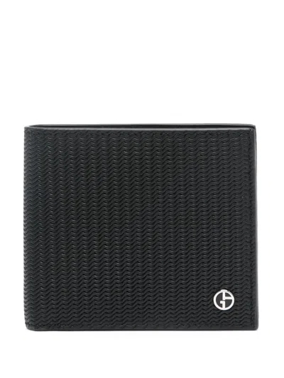 GIORGIO ARMANI WAVY-EMBOSSED BI-FOLD WALLET
