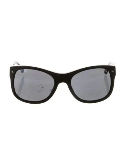 Pre-owned Giorgio Armani Wayfarer Tinted Sunglasses In Black