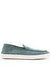 Giorgio Armani Whipstitch-trim Detail Sneakers In Blau