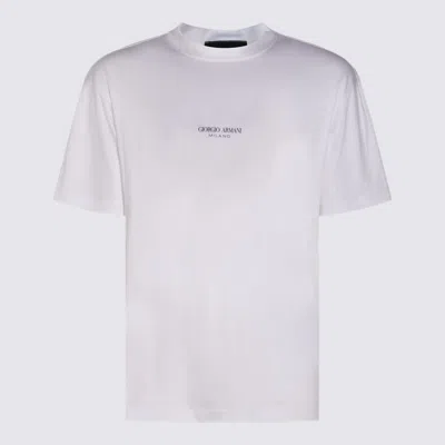 Giorgio Armani Logo Crew Neck T-shirt In White