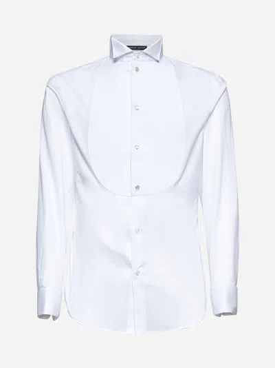 Giorgio Armani White Cotton Tuxedo Shirt