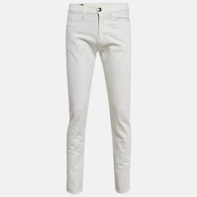 Pre-owned Giorgio Armani White Denim Jeans Xs Waist 29"