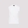 Giorgio Armani Draped Silk Shirt With High Collar In White
