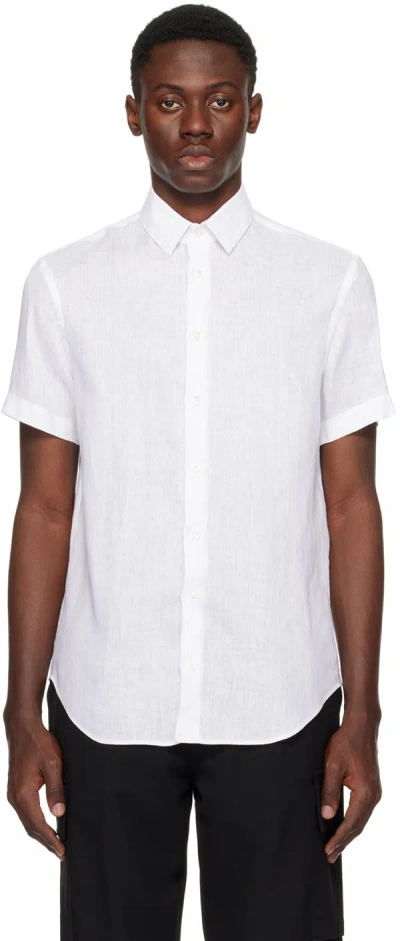 Giorgio Armani White Regular Fit Shirt In U0bn Brilliant White