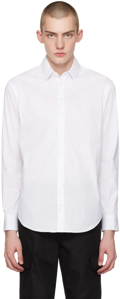 Giorgio Armani White Slim Shirt In U0bn Brilliant White