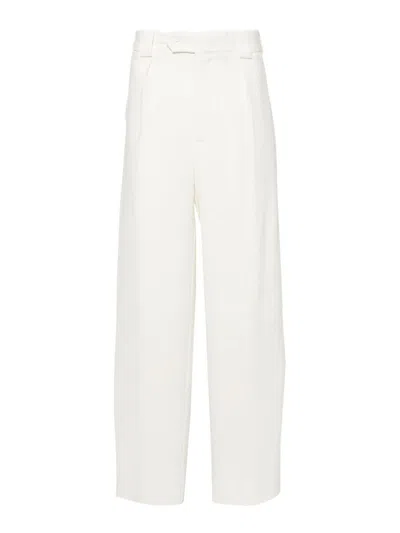 Giorgio Armani White Trousers In Blanco