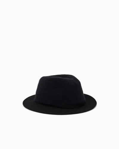 Giorgio Armani Wide-brimmed, Wool Hat In Black