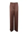 Giorgio Armani Wide-leg High-waisted Silk Trousers In Red